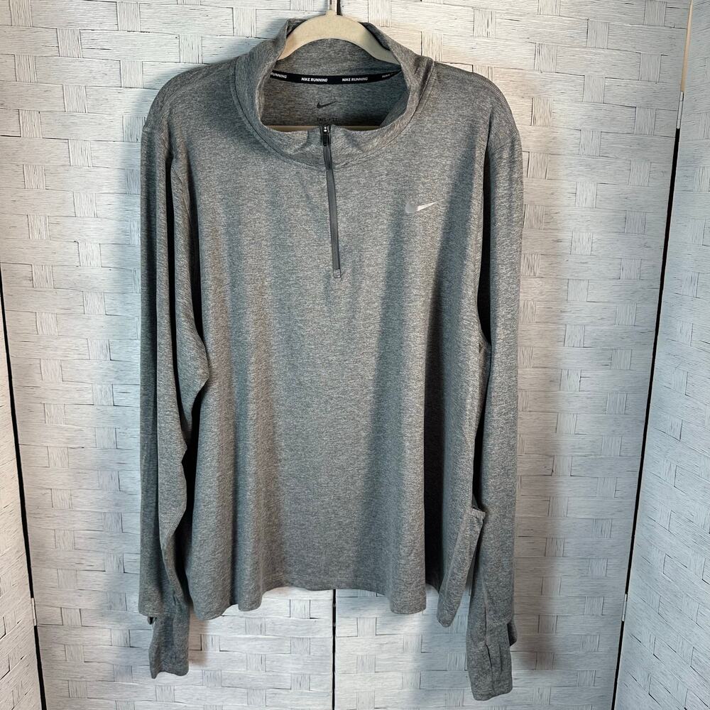 Nike 1/3 zip pull over running shirt extra‎ long sleeves thumb holes activewear